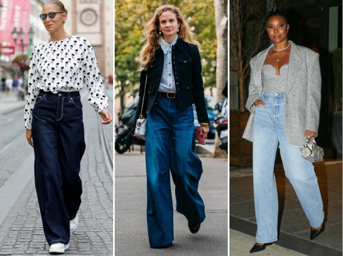 Широкі джинси 2023 пасують як молодим дівчатам, так і старшим жінкам 